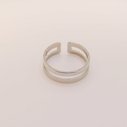 Silver double band ring - LOVINGEMS