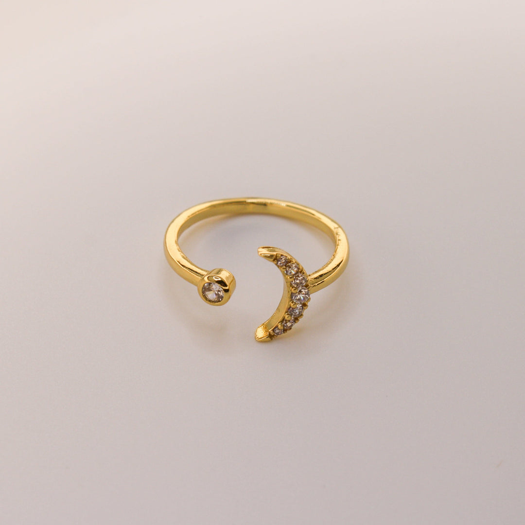 Gold lunar eclipse ring - LOVINGEMS