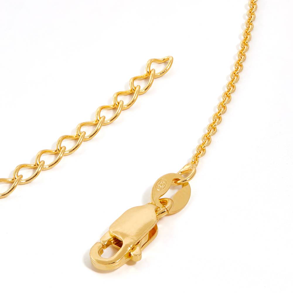 Charming Heart Necklace with Engraved Beads in 18K Gold Plating