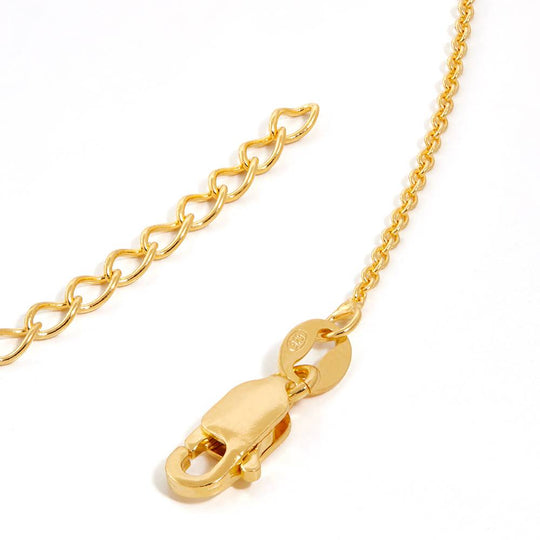 Charming Heart Necklace with Engraved Beads in 18K Gold Plating