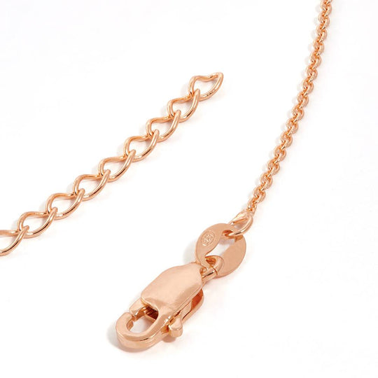 Charming Heart Necklace with Engraved Beads in 18K Rose Gold Plating