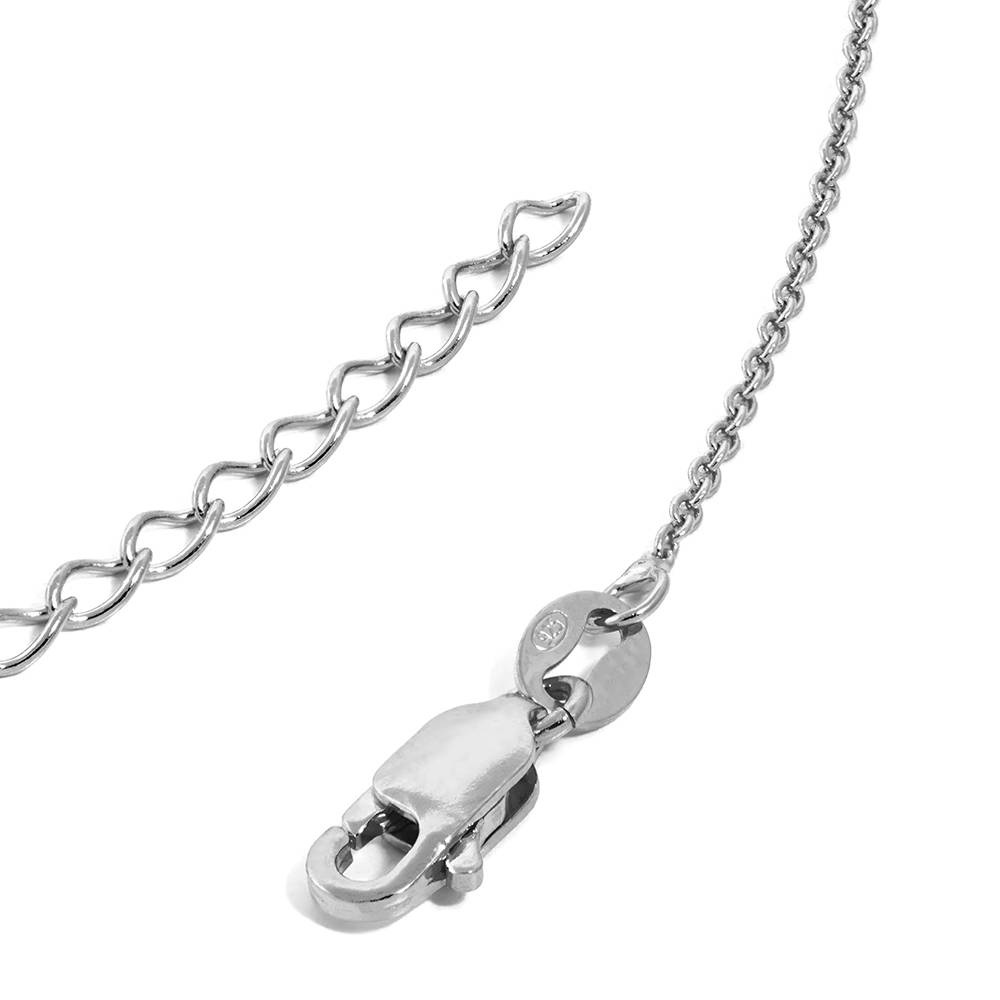 Charming Heart Necklace with Engraved Beads in Sterling Silver